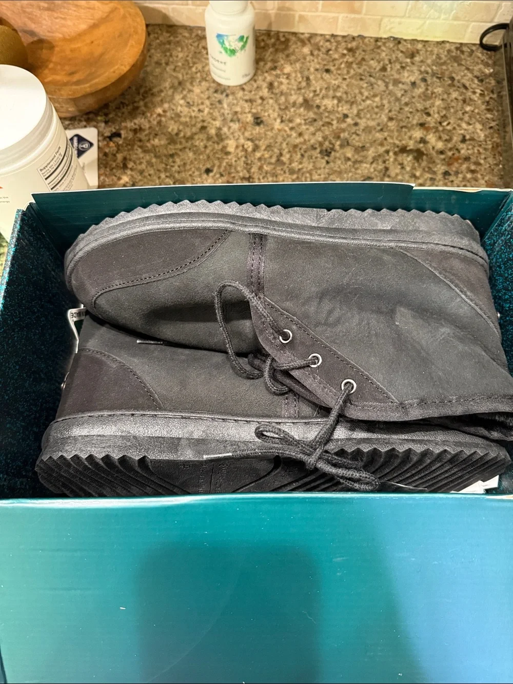 Emu Black Men's Chukka Boots with Fleece Lining